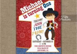 Cowboy 1st Birthday Invitations 1st Birthday Invitation Cowboy Birthday Invitation