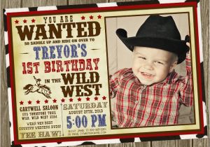 Cowboy 1st Birthday Invitations Cowboy Birthday Party Invitation Photo Option