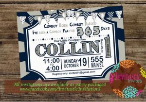 Cowboy 1st Birthday Invitations Dallas Cowboys 1st Birthday Invitation Cowboy Football