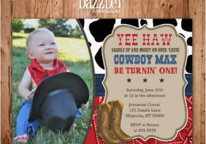 Cowboy First Birthday Invitations Printable Western Cowboy Birthday Photo Invitation Free