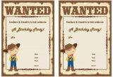 Cowboy Invites Birthday Cowboy Birthday Invitations Birthday Printable