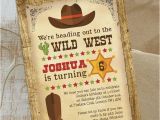 Cowboy Invites Birthday Cowboy Wild West Birthday Party Invitation From 0 80 Each