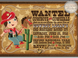 Cowboy themed Birthday Invitations Cowboy themed Western Birthday Invitations Di 340