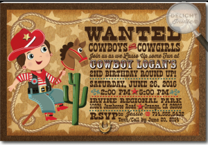 Cowboy themed Birthday Invitations Cowboy themed Western Birthday Invitations Di 340