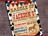 Cowboy themed Birthday Invitations Printable Cowboy Party Invitation Western by Bloomberrydesigns