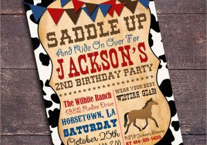 Cowboy themed Birthday Invitations Printable Cowboy Party Invitation Western by Bloomberrydesigns