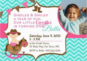 Cowgirl 1st Birthday Invitations 1st Birthday Cowgirl Party Invitations by asyouwishcreations4u