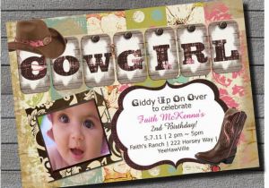 Cowgirl 1st Birthday Invitations Boho Cowgirl Birthday Invitation 1st Birthday or Any Age Pink