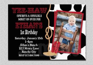 Cowgirl 1st Birthday Invitations Cowboy Birthday Invitation Cowboy 1st Birthday Party