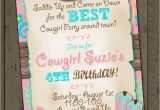 Cowgirl 1st Birthday Invitations Cowgirl Invitation Cowgirl Birthday Party Invitation