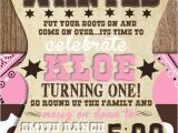 Cowgirl 1st Birthday Invitations Custom Cowgirl First Birthday Invitation