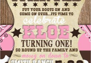 Cowgirl 1st Birthday Invitations Custom Cowgirl First Birthday Invitation