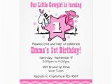 Cowgirl 1st Birthday Invitations Little Cowgirl 1st Birthday Party Invitation 5 Quot X 7