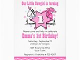 Cowgirl 1st Birthday Invitations Little Cowgirl 1st Birthday Party Invitation 5 Quot X 7