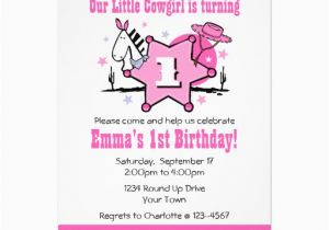 Cowgirl 1st Birthday Invitations Little Cowgirl 1st Birthday Party Invitation 5 Quot X 7
