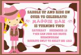 Cowgirl Birthday Invitation Wording Cowgirl Birthday Party Invitations Bagvania Free