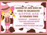 Cowgirl Birthday Invitation Wording Cowgirl Birthday Party Invitations Bagvania Free
