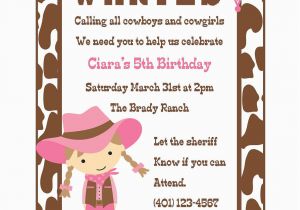 Cowgirl Birthday Invites Cowgirl Birthday Invitation Digital File Cowgirl