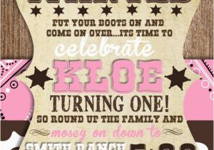 Cowgirl Birthday Invites Custom Cowgirl First Birthday Invitation