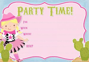 Cowgirl Birthday Invites Free Cowboy Birthday Invitations Bagvania Free Printable