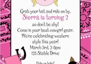 Cowgirl Birthday Invites Pink Cowgirl Bandana Birthday Invitation Printable or Printed
