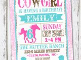 Cowgirl Birthday Invites Western Cowgirl Birthday Invitation