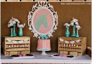 Cowgirl Decorations for Birthday Party Pink and Aqua Cowgirl themed Birthday Party Pizzazzerie