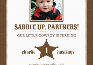 Cowgirl First Birthday Invitations Brown Western 1st Birthday Invitations