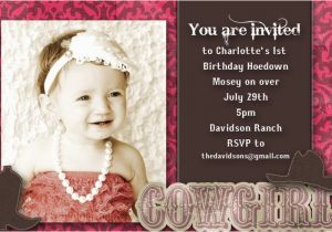 Cowgirl First Birthday Invitations Cowgirl 1st Birthday Invitation Made In Photoshop the