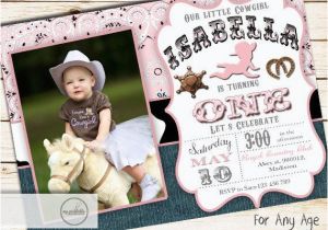 Cowgirl First Birthday Invitations Cowgirl First Birthday Invitation Digital Printable