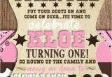 Cowgirl First Birthday Invitations Custom Cowgirl First Birthday Invitation