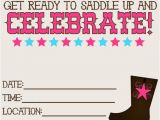 Cowgirl themed Birthday Invitations 8 Best Images Of Printable Western Birthday Invitations