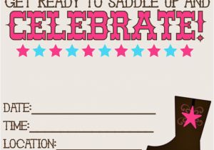 Cowgirl themed Birthday Invitations 8 Best Images Of Printable Western Birthday Invitations