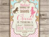 Cowgirl themed Birthday Invitations Horse Cowgirl Invitation Template Birthday Rustic Printable