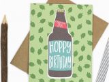 Craft Beer Birthday Card Hoppy Birthday Funny Craft Beer Birthday Card Beer by