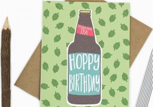 Craft Beer Birthday Card Hoppy Birthday Funny Craft Beer Birthday Card Beer by