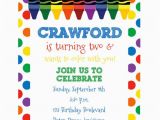 Crayon Birthday Invitations Art Birthday Invitation Crayon Birthday Coloring