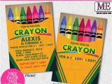Crayon Birthday Invitations Crayola Crayon Birthday Invitation Crayon Invite Crayon