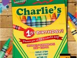 Crayon Birthday Invitations Crayon Birthday Invitation Crayon Party Invitation Crayola