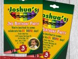 Crayon Birthday Invitations Crayon Box Printable Party Invitations