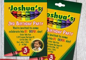 Crayon Birthday Invitations Crayon Box Printable Party Invitations