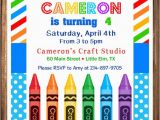 Crayon Birthday Invitations Items Similar to Crayon Birthday Invitation Painting