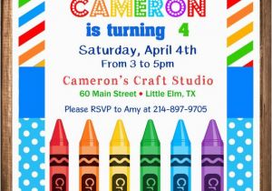 Crayon Birthday Invitations Items Similar to Crayon Birthday Invitation Painting