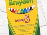 Crayon Birthday Party Invitations Crayola Crayon Birthday Invitation Digital File Printable