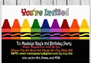 Crayon Birthday Party Invitations Crayon Birthday Invitation Crayon Invitecrayon Party