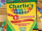 Crayon Birthday Party Invitations Crayon Birthday Invitation Crayon Party Invitation Crayola