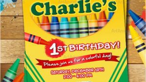 Crayon Birthday Party Invitations Crayon Birthday Invitation Crayon Party Invitation Crayola