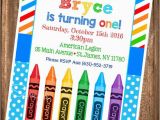 Crayon Birthday Party Invitations Crayon Birthday Invitation Painting Party Birthday