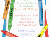 Crayon Birthday Party Invitations Crayon Birthday Party Invitations