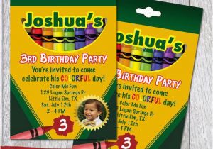 Crayon Birthday Party Invitations Crayon Box Printable Party Invitations by Redvelvetparties